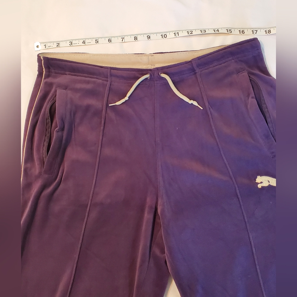 PUMA - Purple Velore Tracksuit Pants with Drawstring